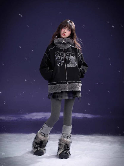 Warm bear hooded jacket【s0000011281】