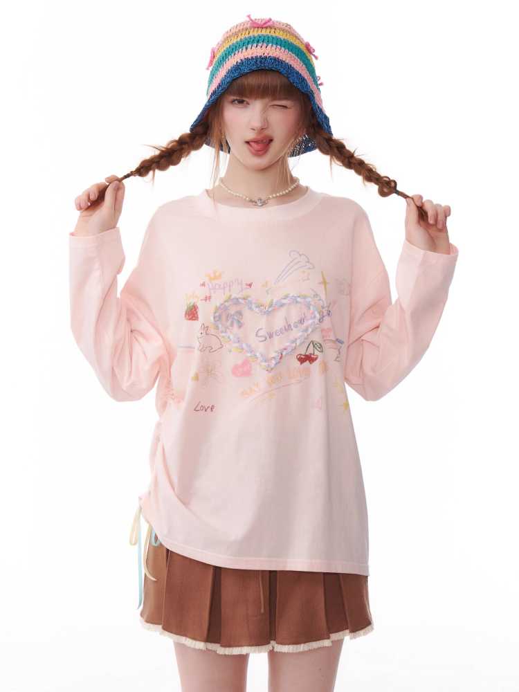 Printed long sleeve T-shirt【s0000010185】