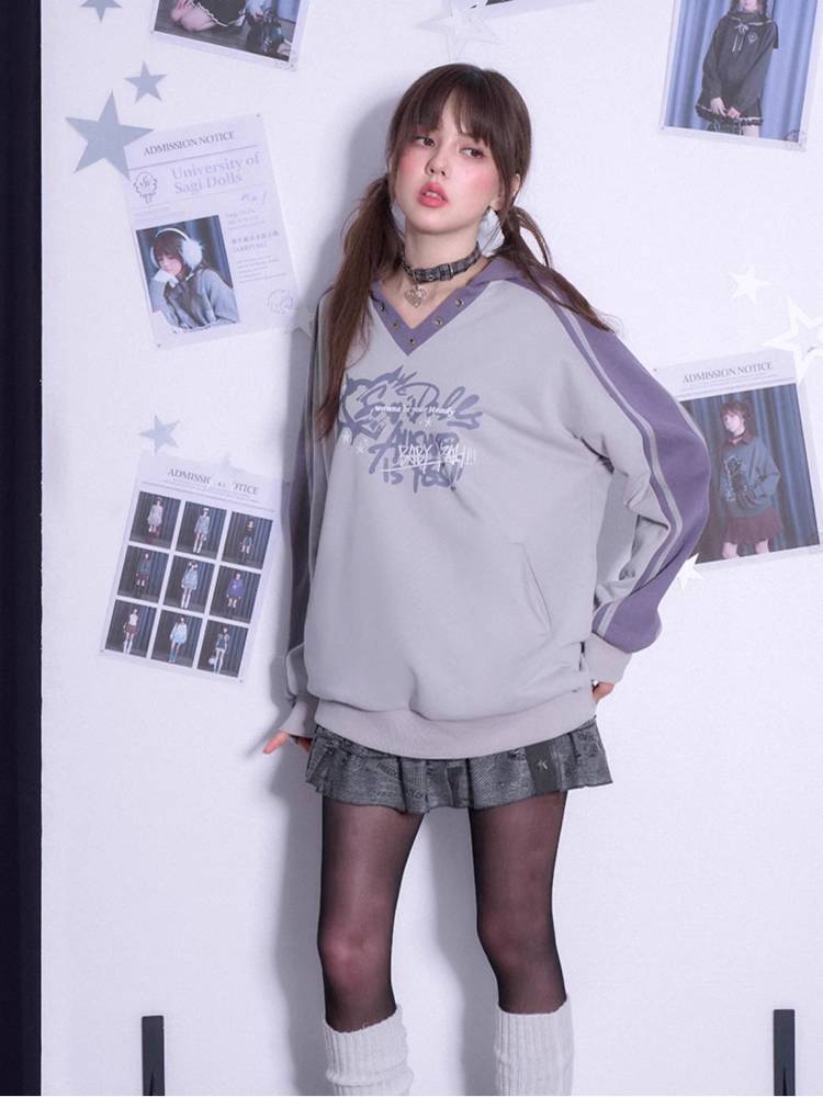 Hooded V-neck sweater【s0000011291】