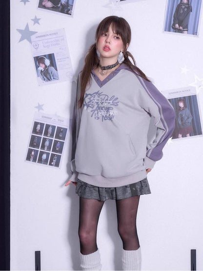 Hooded V-neck sweater【s0000011291】