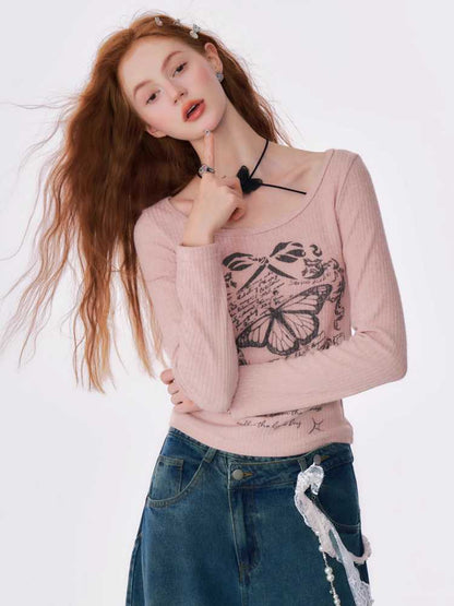 Printed Long Sleeve T-Shirt [S0000010168]