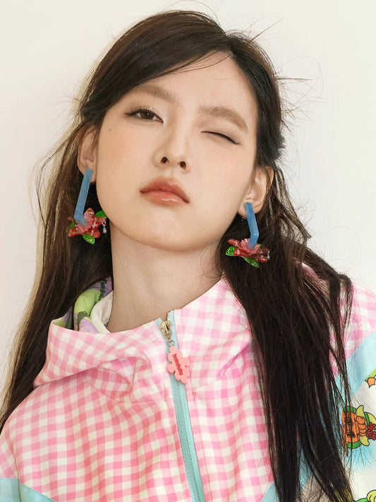 Flower diamond earrings + ear clips【s0000007770】