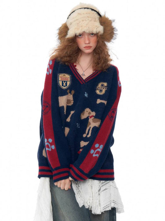 Sport style V-neck sweater【s0000011035】