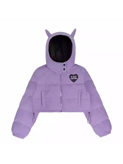 Purple cotton short coat【s0000011294】