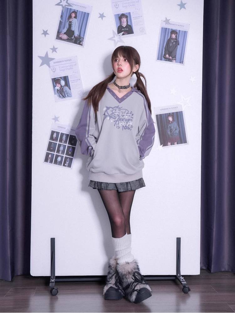 Hooded V-neck sweater【s0000011291】