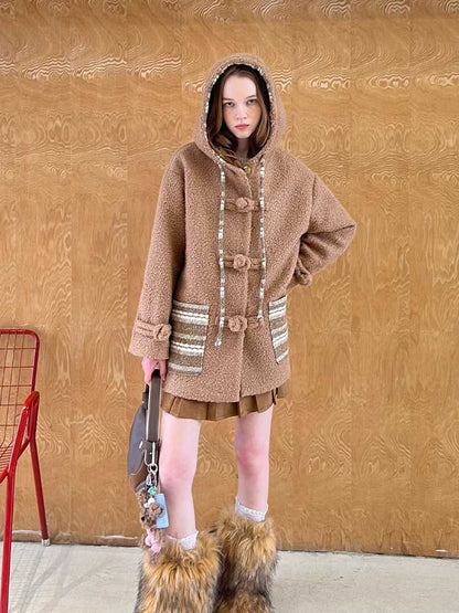 RETRO HOODED WOOL COAT [S0000010824]