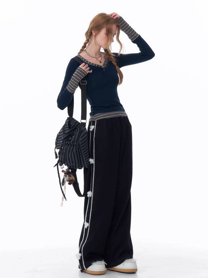 Straight wide leg casual sweatpants【s0000011074】