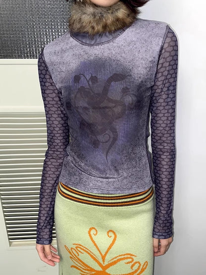 Chemical Girl printed long sleeve T-shirt【s0000011551】