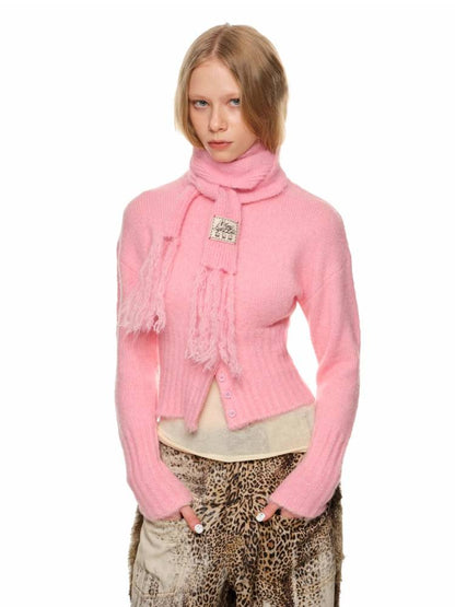 Round neck slim cardigan【s0000011382】