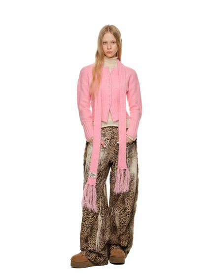 Round neck slim cardigan【s0000011382】