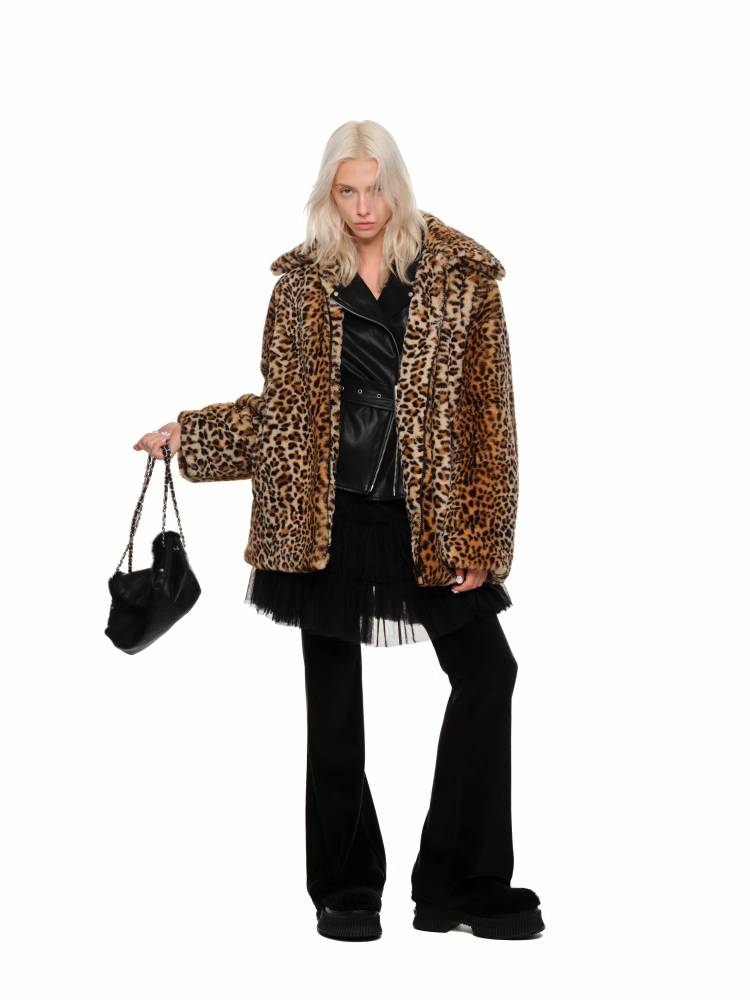 Leopard print fur quilted jacket【s0000011395】