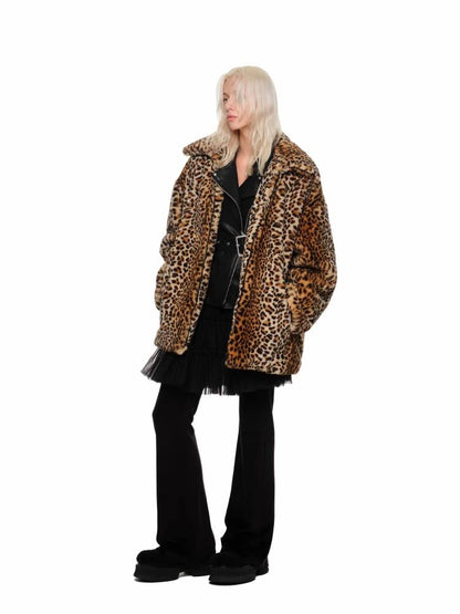 Leopard print fur quilted jacket【s0000011395】