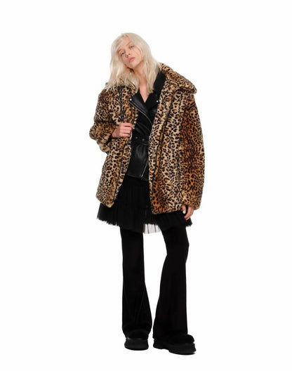 Leopard print fur quilted jacket【s0000011395】