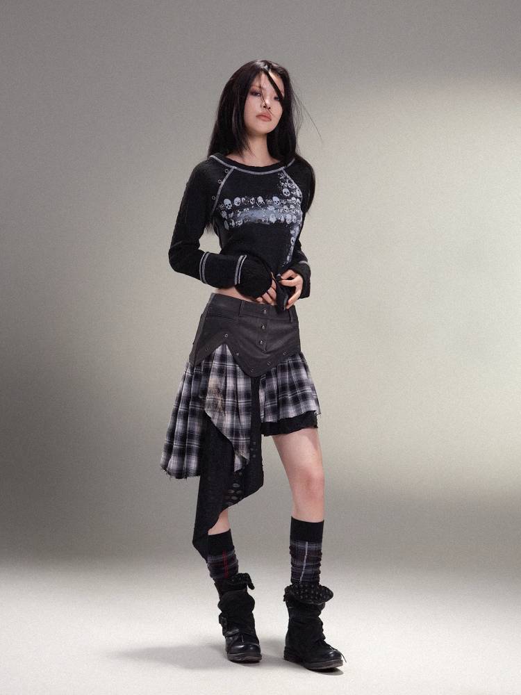 펑크 록 주름 스커트 [S0000011455]