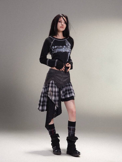 펑크 록 주름 스커트 [S0000011455]