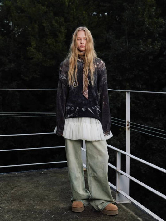 Washed wide leg pants【s0000011379】