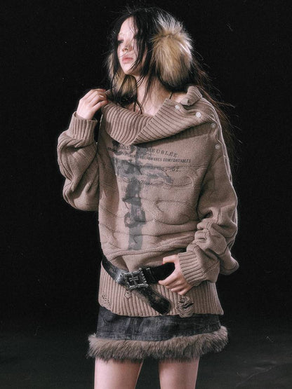 Loose printed sweater【s0000011453】