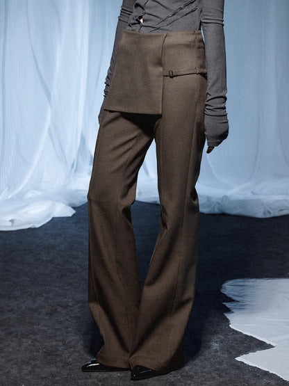 Fake two piece slim fit pants【s0000007435】