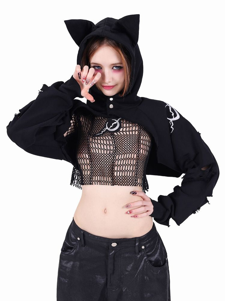 Cat ear hood short shawl【s0000002539】