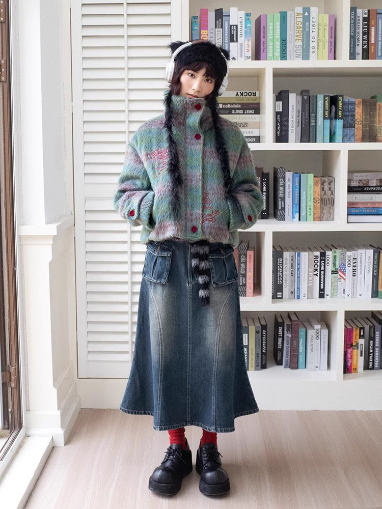 Denim fishtail skirt【s0000011307】