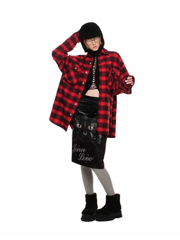 Low waist cat print skirt【s0000011406】