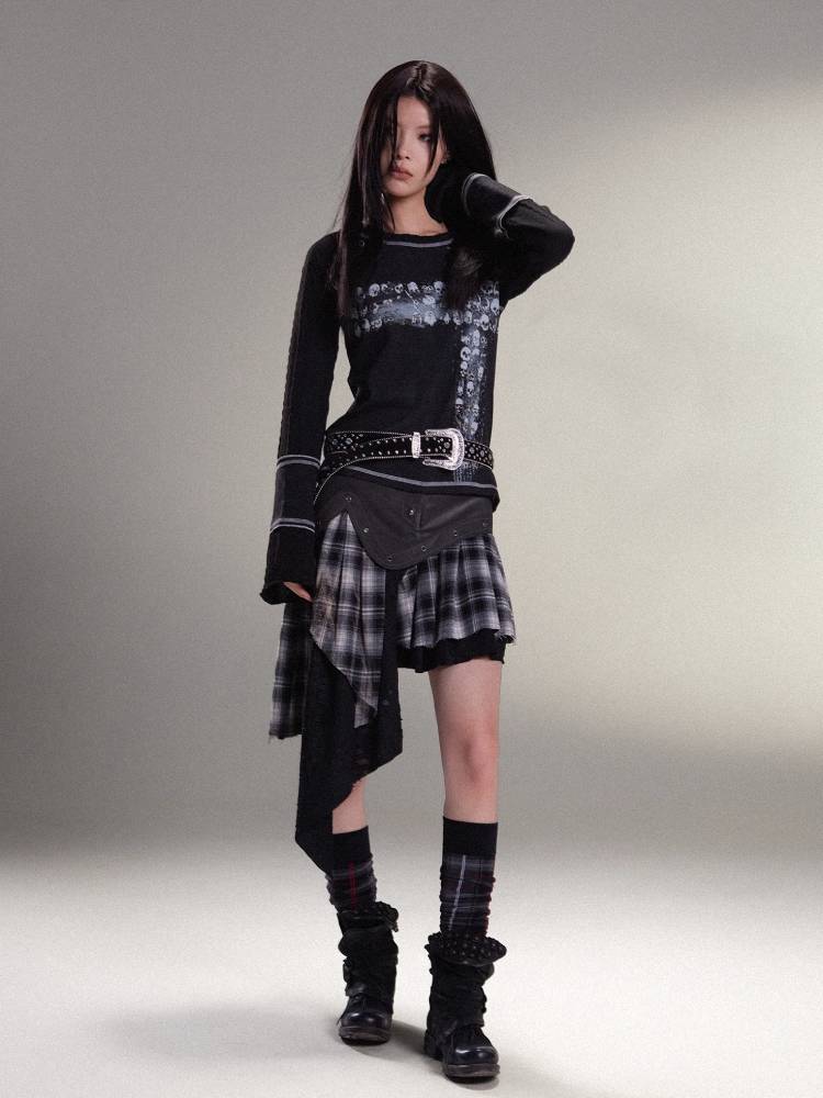 펑크 록 주름 스커트 [S0000011455]