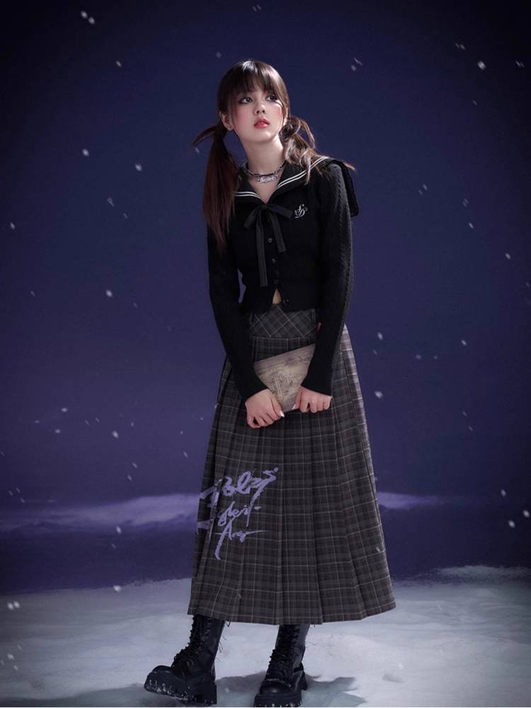 Plaid long skirt【s0000011096】