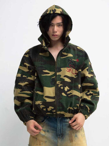 Punk camo hooded jacket【s0000010003】