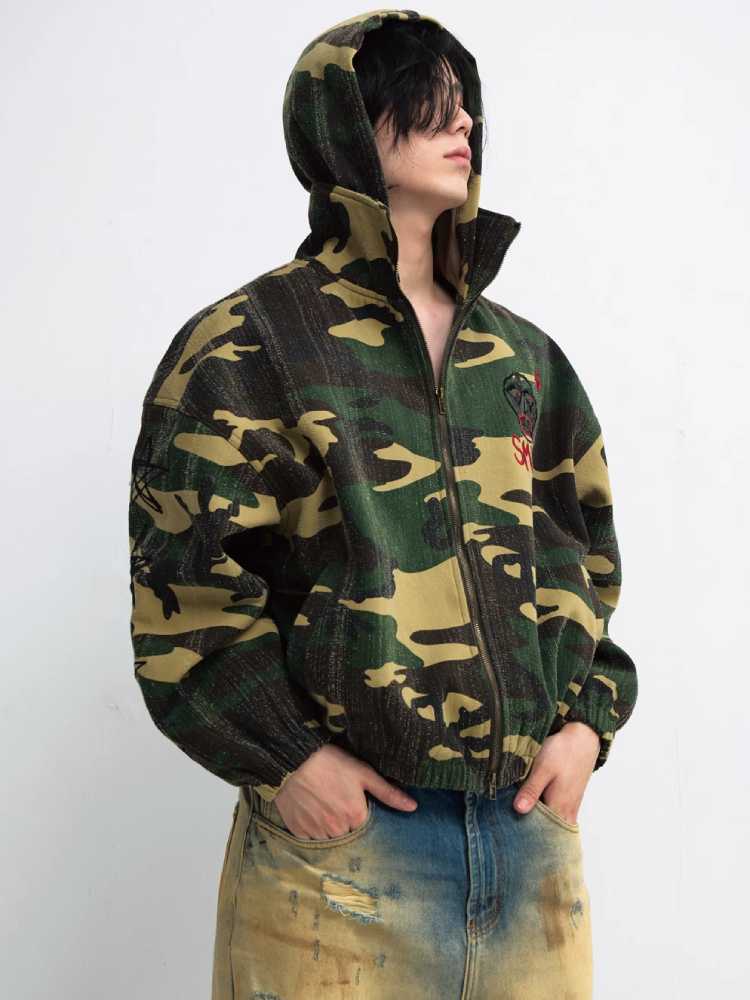 Punk camo hooded jacket【s0000010003】