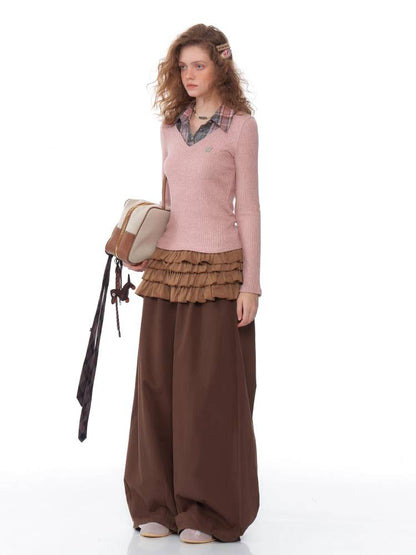 Fake two piece slim fit sweater【s0000011037】