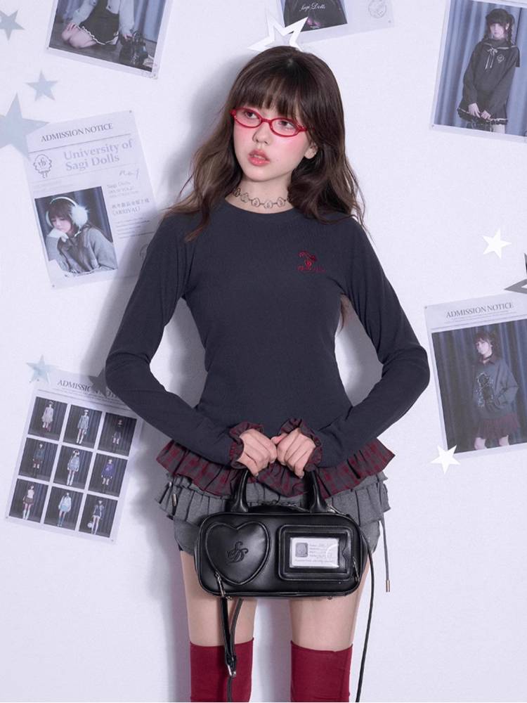 Plaid slim T-shirt【s0000011654】