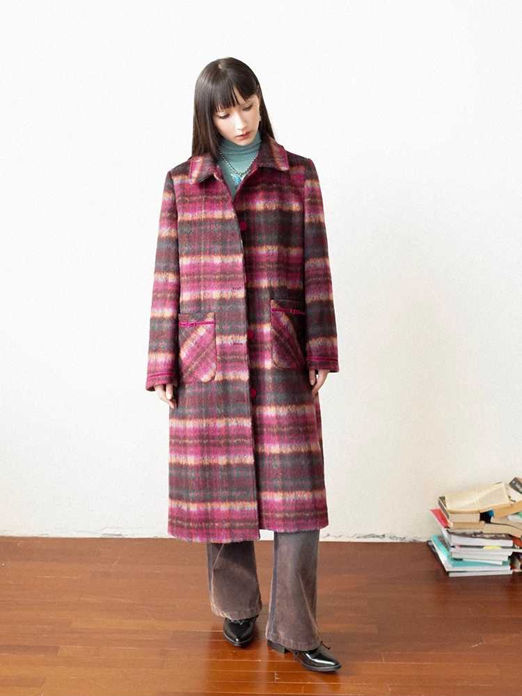 PLAID WOOL COAT [S0000010705]