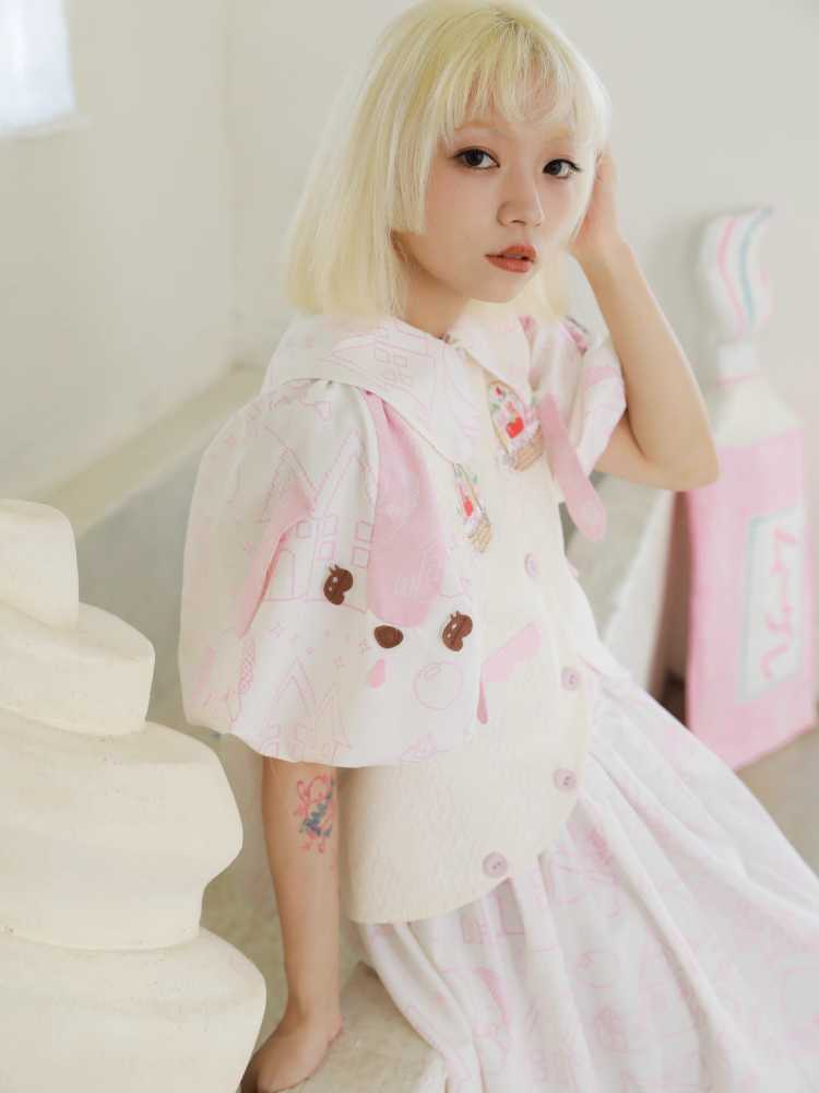 Puff sleeve princess dress【s0000010072】