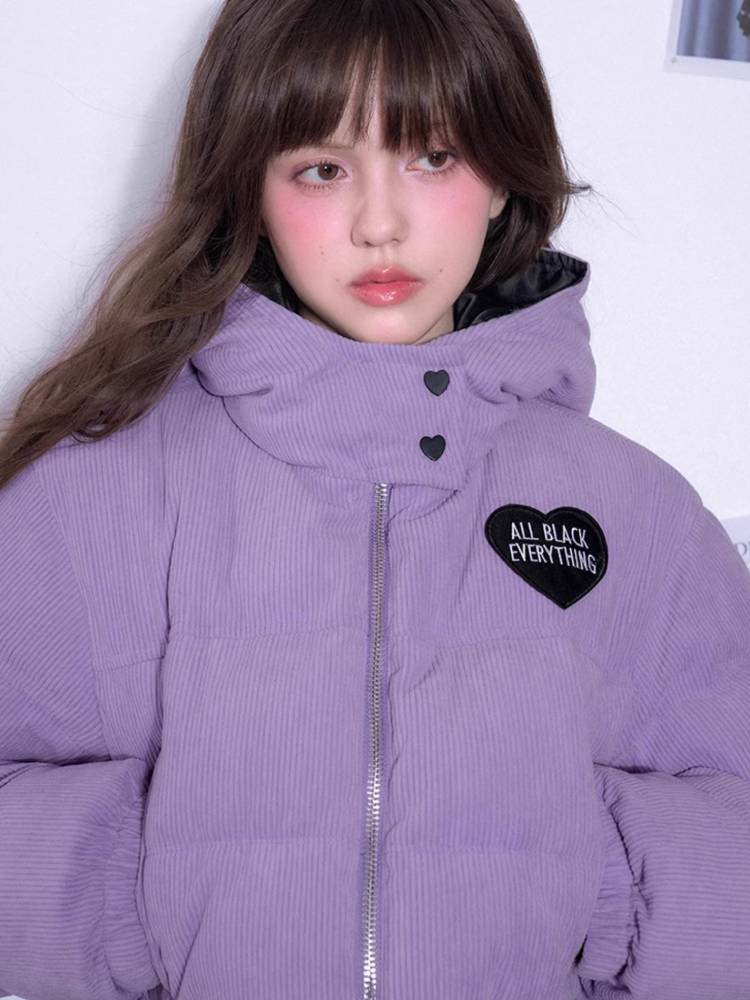 Purple cotton short coat【s0000011294】