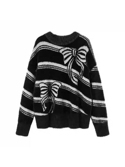 Round Neck Long Sleeve Knit Sweater [S0000010774]