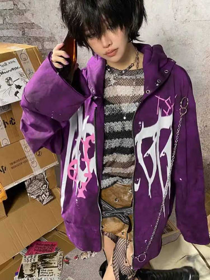 Purple punk hoodie【s0000009762】