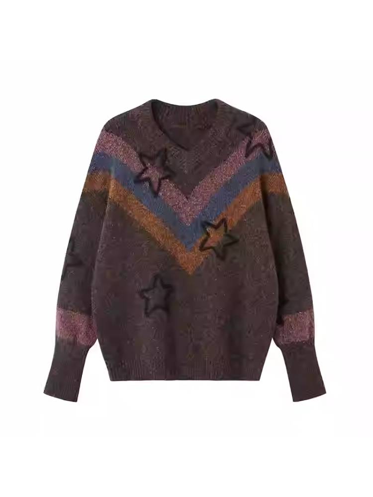 RETRO STAR V-NECK KNIT SWEATER [S0000010843]