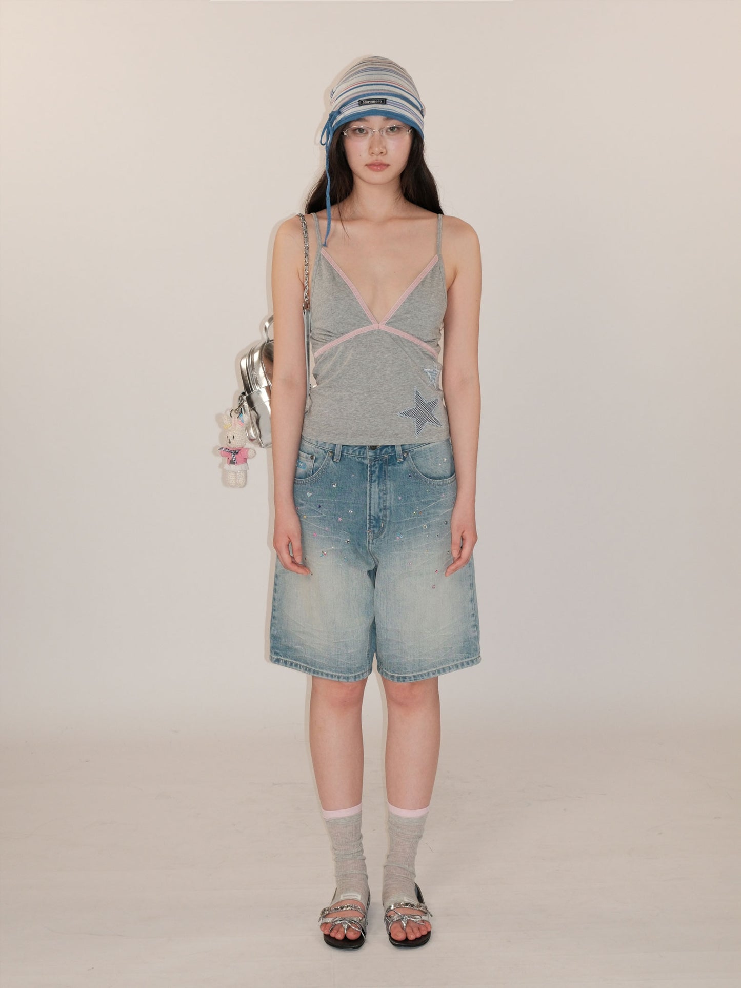 Velvet edge adjustable straps camisole【s0000013434】