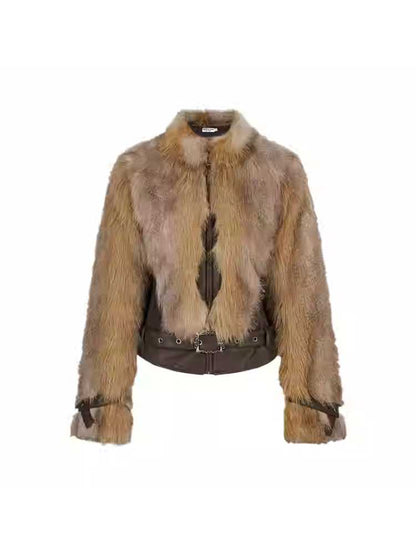 Leather Slim WAIST FUR JACKET [S0000010587]