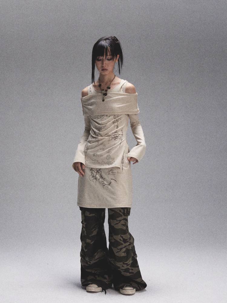 Slit slim fit long sleeve T-shirt【s0000008452】 – SCULTURE（エス