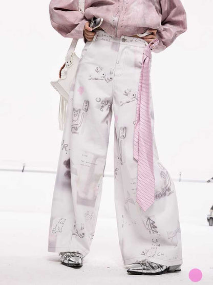 Original Print Wide Pants [S0000010421]