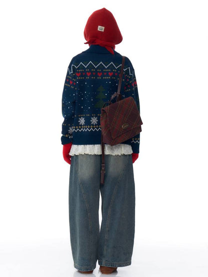 Retro snowman sweater【s0000011072】