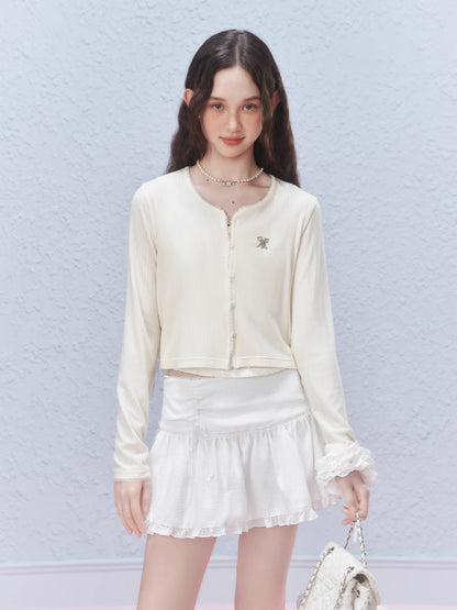 Sheer lace short cardigan【s0000007424】
