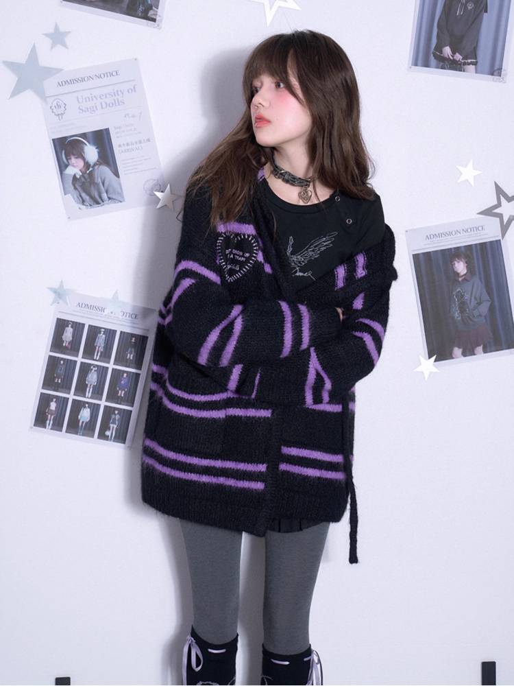 Striped hooded sweater jacket【s0000011299】