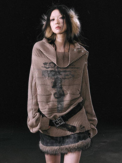 Loose printed sweater【s0000011453】