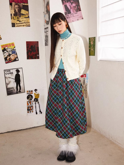 Plaid bud skirt【s0000010361】