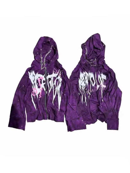 Purple punk hoodie【s0000009762】