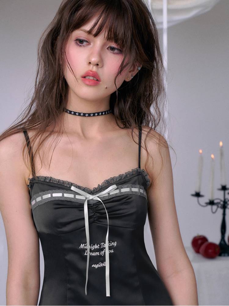 Sexy Sweet Satin Suspender Dress [S0000008918]