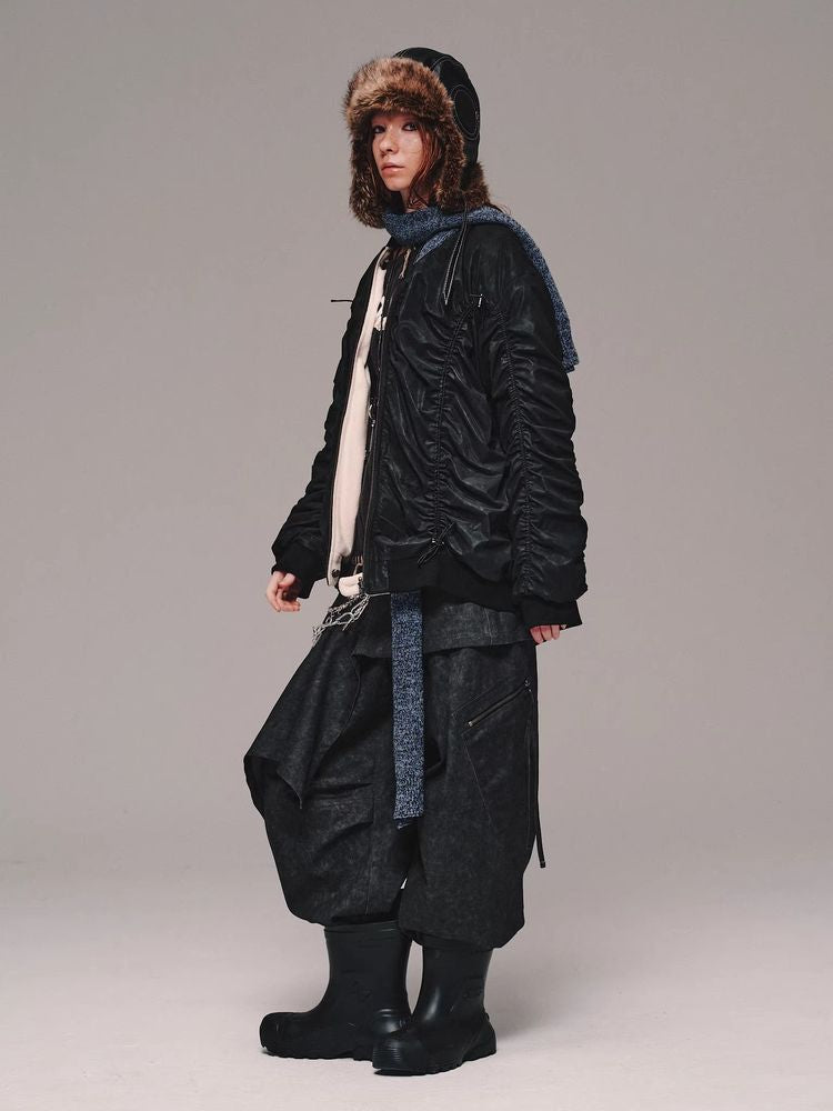 Faux leather reversible jacket【s0000011467】