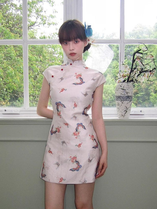 Printed cheongsam dress【s0000008542】